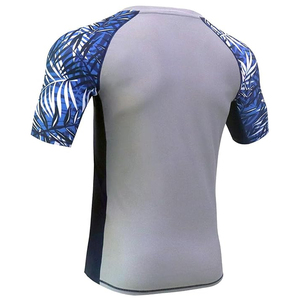 Custom Logo Men Compression <b>T</b> Shirt Rash Guard Short Sleeve Swim Shirt UV Protection Wholesale Supplier - Product Image 6