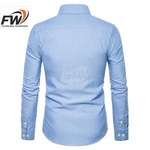 Mejor precio, camisas de vestir para hombre 100% algodón, antiarrugas, hechas a medida, con cuello abotonado y manga larga. - Product Image 5