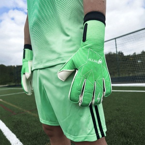 High Quality Custom Made <b>Soccer</b> Goalkeeper Gloves Professional BackHand Silicon Printing Front Palm Contact Letax Negative Cut - Product Image 4