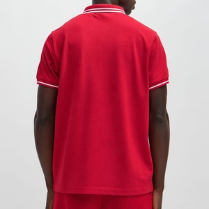 Camiseta Polo Oxford de Algodón Rojo para Hombre, al por Mayor, de Poliéster/Algodón, Manga Corta, Color Sólido, Informal, Transpirable, Tejido Regular - Product Image 2
