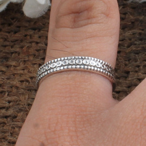 Anillo de Plata de Ley 925 al por Mayor, Estilo Vintage, Acabado Oxidado Antiguo, Anillo de Boda con Flores para Mujer, Joyería Fina a Precio de Fábrica - Product Image 2