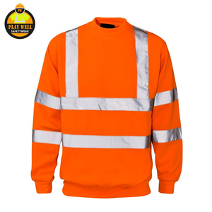 Vente directe d'usine, sweat-shirt haute visibilité, sweat-shirt de travail confortable en polyester avec bande réfléchissante - Product Image 6