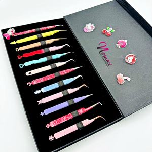 Pince à épiler professionnelle d'extension de cils de couleurs personnalisées gracieuses tous les types d'angle acceptent le logo personnalisé et la conception personnalisée - Product Image 3