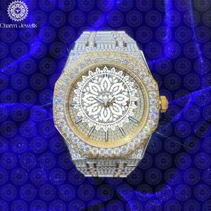 Montre de luxe pour homme Charm Jewells en acier inoxydable, cadran 40 mm, lunette sertie de diamants, mouvement mécanique analogique, résistance à l'eau 10 bars, bouton poussoir - Product Image 5