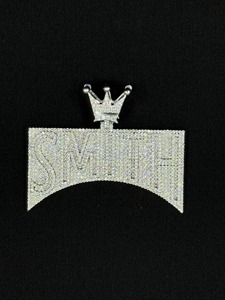 Colgante Personalizado con la Letra 'SMITH' Estilo Corona, con Diamantes de Moissanita, Plata 925, Joyería Hip Hop, Regalo de Trisha Jewels - Product Image 4
