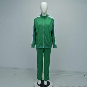 Survêtement unisexe vert imprimé à manches longues avec cordon de serrage, couleur unie, style sportif, vêtement d'hiver respirant et léger - Product Image 1