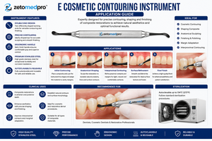 Instrumento de Contorno Cosmético Zetomed Pro E, Herramienta Dental Restauradora de Doble Punta de Acero Inoxidable - Product Image 4