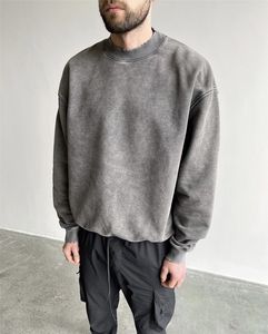 Sweat-shirt en molleton doux pour homme, coupe ample, col rond, manches longues, chaud, pull d'hiver, décontracté, pour tous les jours, vêtements en gros - Product Image 1