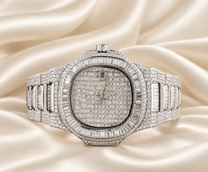 Montre de luxe pour femme à quartz, bracelet en acier inoxydable, fermoir caché, chiffres arabes analogiques, saphir, 20 mm - Product Image 3