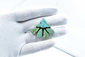 Bague ajustable en argent sterling avec turquoise de Royston et turquoise Mojave, faite à la main, bijoux en pierres précieuses naturelles, vente en gros - Product Image 6
