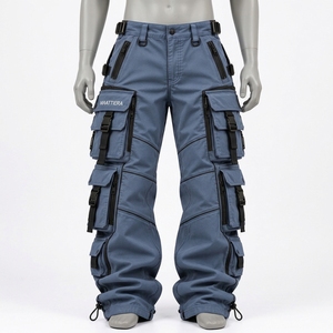 Pantalones Cargo Azules para Hombre MAATTIERA, Pantalones Utilitarios Personalizados con Múltiples Bolsillos, Ropa Deportiva Táctica, Joggers, Ropa al por Mayor - Product Image 5
