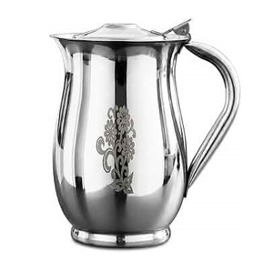 Carafe à eau en acier inoxydable avec couvercle et poignée, finition miroir, pour servir l'eau, le jus, le lait, à la maison, à la salle à manger, en cuisine - Product Image 5