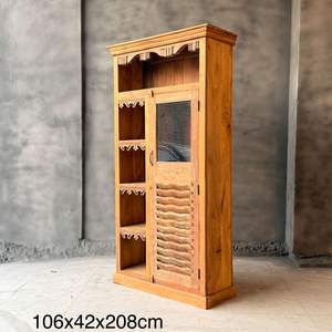 Best Collection Hand-Carved Open Shelf & Glass Cabinet antique Himalayan Art - Product Image 1