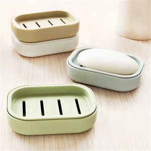 Porte-savon double couche en plastique avec drain pour salle de bain et voyage, nouveau design - Product Image 2