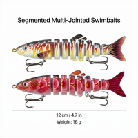 Vente en gros usine Leurre de pêche coulant artificiel rigide crankbait 12 cm 16 g 8 sections pour eau douce et eau de mer, accessoires de pêche