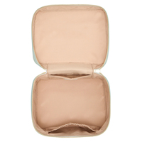 Étui à cosmétiques en cuir de taille moyenne avec fermeture à glissière, style élégant, poignée souple, sac de maquillage de voyage, couleur marron