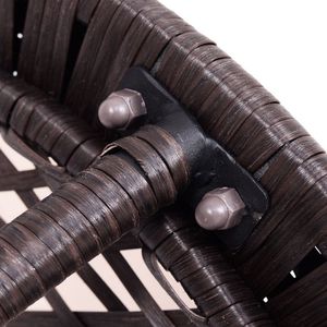 Tavolino da Caffè Rotondo da Esterno in Rattan con Ripiano Inferiore - Product Image 4