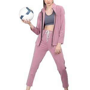 Ensemble de survêtement d'hiver pour femme à capuche, haut à manches longues et pantalon de jogging assorti, en polaire unie, pour le sport et les loisirs - Product Image 4