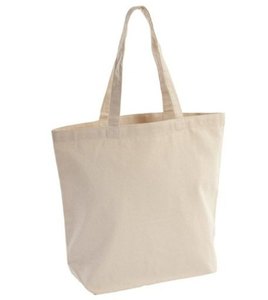 Bolsas Ecológicas Personalizadas Estilo Bohemio, Bolsa de Compras de Lona con Asas de Algodón, Color Sólido, Decoración con Letras, 38x42x15 cm - Product Image 4