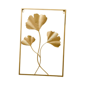 Luxury Gold Metal Ginkgo <b>Leaf</b> <b>Wall</b> Art <b>Decorative</b> Hanging Sculpture for Living Room Bedroom Home Interior <b>Decoration</b> - Product Image 2