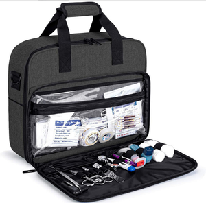 Bolsa Médica de Viaje Roja Compacta, Estuche de Primeros Auxilios de Tela Oxford Resistente con Lazos Elásticos Internos y Mosquetón - Product Image 1