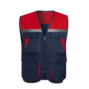 Gilet de sécurité haute visibilité ANSI Classe 2 pour hommes, respirant, en polyester-coton, col en V, fermeture éclair, logo personnalisé, LED clignotante, léger, OEM/ODM - Product Image 1