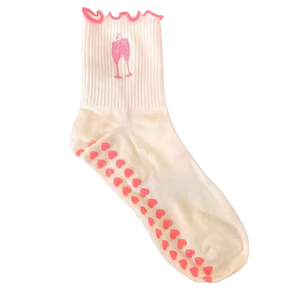 Wholesale <b>Hot</b> Sale High Quality Custom Cute Design Cotton Non Slip with Grips Pilates Yoga <b>Socks</b> for Girls - Product Image 3
