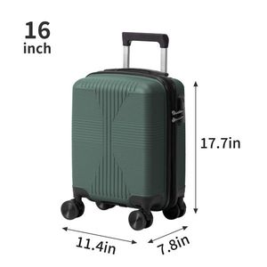 Elegante Valigia Trolley 5-in-1 in PP Senza Serratura TSA, Leggera, 12-28 Pollici, Verde Scuro, per Viaggi - Product Image 6