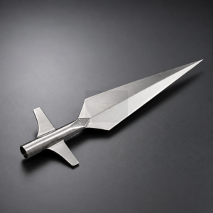 Pointe de lance médiévale viking Dark Hammer Art, forgée à la main en acier à haute teneur en carbone, forme de feuille effilée, grande taille, finition polie, avec aile, idéale pour - Product Image 1