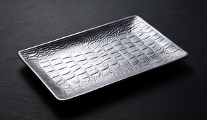Plateau décoratif moderne en aluminium texturé moulé, ensemble de vaisselle de cuisine et de salle à manger, lot en vrac - Product Image 4