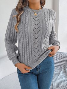 Pull-over élégant et ample pour femme, col en V, tricoté, avec logo contrastant sur le devant, haute qualité, fournisseur du Bangladesh - Product Image 5