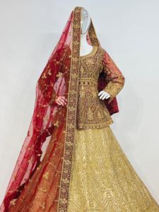 Nuevo elegante estilo pesado Lehenga con diseño de peplum neto completo Zarkan Stonework Gorgeous Dupatta boda Anarkali Salwar trajes - Product Image 5