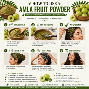 ผงผลไม้ Amla 200ก. 100% Phyllanthus emblica บริสุทธิ์และเป็นธรรมชาติผงดูแลเส้นผมสำหรับบำรุงเส้นผมและดูแลหนังศีรษะ - Product Image 3