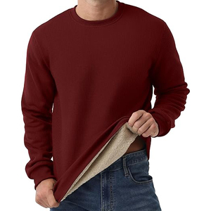 Sweat-shirt en polyester recyclé pour homme, écologique et durable, molleton épais, col rond, coupe décontractée, teint en pièce, toucher doux - Product Image 3