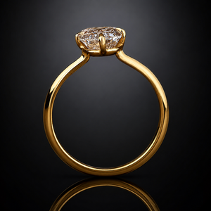 Anillo de Compromiso Solitario con Diamante Cultivado en Laboratorio, Corte Ashoka de 4 Quilates, Oro Amarillo de 14K/18K, Anillo de Boda para Mujer - Product Image 5