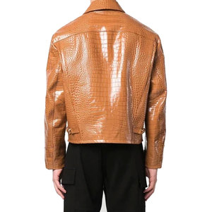 Chaquetas de Cuero Transpirable con Diseño de Cocodrilo, Logotipo Frontal en Lona, Chaqueta de Invierno de Alta Calidad, Resistente al Viento y Antibacteriana para Hombre - Product Image 3