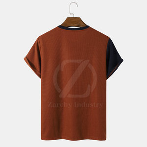 T-shirts pour hommes respirants, écologiques, à séchage rapide, faible MOQ, design de logo personnalisé, polyester/coton, vente en gros - Product Image 2