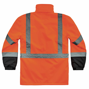 High Visibility Safety Jacket Inner Fleece <b>Waterproof</b> Outer Shell Reflective Workwear All Season Protection Construction Gear - Product Image 2