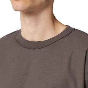 Camiseta de hombre de talla grande, ecológica, 100% algodón, manga corta, costuras invertidas, logotipo personalizado impreso, estilo vintage. - Product Image 2