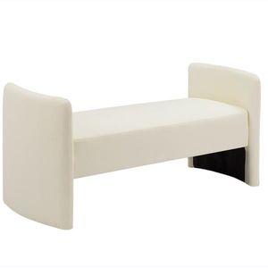 Beige Cat Claw Cloth Bedroom Casual Rectangular Sofa Stool Comfortable Ottomans for Home Use - Product Image 5