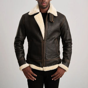 Dernier modèle de blouson bomber d'hiver en cuir de mouton et fourrure, grande taille, unisexe pour homme - Product Image 2