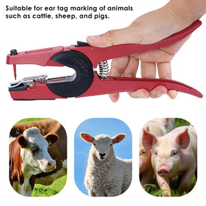 1 Pince à étiquettes auriculaires et 5 épingles, Dispositif de contrôle des animaux, Pince à épingles auriculaires en métal vert, Outil d'identification pour porcs, vaches, moutons, lapins - Product Image 4