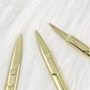 Ciseaux à cuticules professionnels pour soins de la peau et des ongles, à toucher doux, avec manche en céramique, coupe droite et fine, finition miroir. - Product Image 4