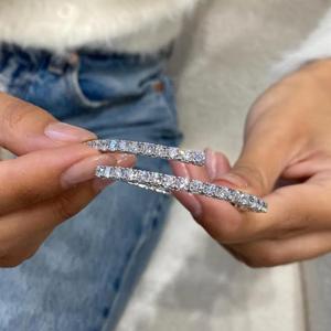 Round Cut Diamond Tennis Bracelet <b>Solid</b> <b>Gold</b> Classic Tennis Bracelet Luxury Lab Grown Diamond Bracelet Wedding Jewelry Fine Gift - Product Image 2