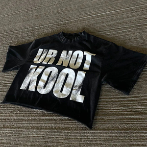 T-shirt à manches courtes pour homme, blanc et noir, design à motifs, col rond, style jersey décontracté - Product Image 4