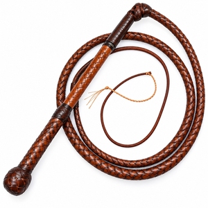 Idéal pour la collection et l'exposition en extérieur, fouets en cuir traditionnels faits à la main, design tressé en cuir, artisanat de qualité supérieure - Product Image 1