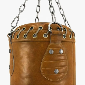 Sac de frappe de boxe suspendu avec logo personnalisé, professionnel, 100% cuir véritable, sacs de frappe de boxe lourds - Product Image 5