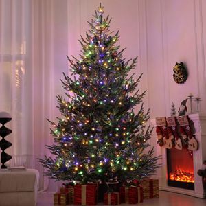 "9ft Artificial Christmas <b>Tree</b> with 300 LED <b>Lights</b> & Wide Metal Base-1939 Branch Tips-Green" - Product Image 2
