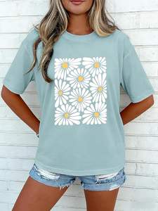 Camiseta de Mujer con Logotipo Personalizado, Estampado Gráfico, Corte Holgado Informal, Fabricada por OEM, 100% Algodón, 240 GSM, Opción de Varios Colores, Hombros Caídos - Product Image 6