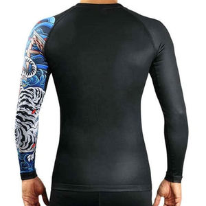 Custom Sublimated Breathable UPF50+ Rash Guard Jiu Jitsu BJJ <b>Compression</b> <b>Shirt</b> MMA <b>Men</b> Short Sleeves - Product Image 1
